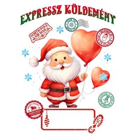 Mikulás zsák saját névvel V9. - TÉLAPÓ SZÍVVEL