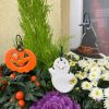 Halloween dekoráció akasztós - kerámia halloween tök, szellem, boszorkány sapka