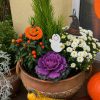 Halloween dekoráció akasztós - kerámia halloween tök, szellem, boszorkány sapka