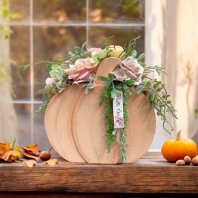   Tök dekoráció, halloween asztaldísz - púder narancssárga