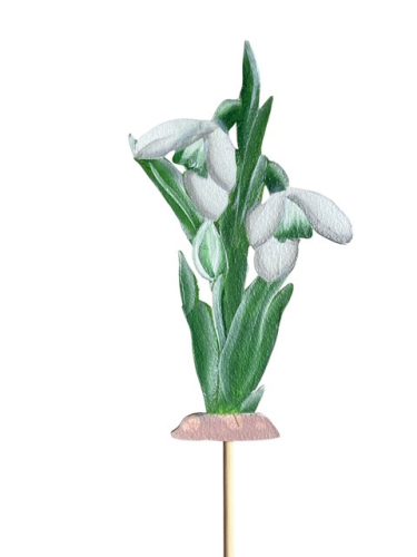 Kézzel festett hóvirág pálcás beszúró 