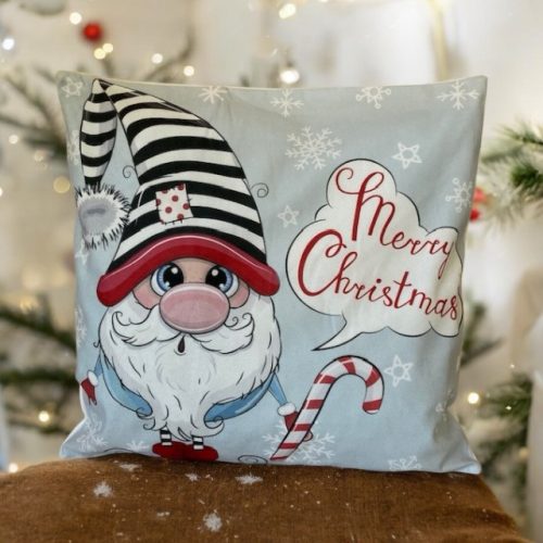 Karácsonyi párnahuzat manóval V2