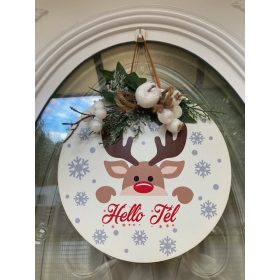 Karácsonyi ajtódísz rénszarvassal V3