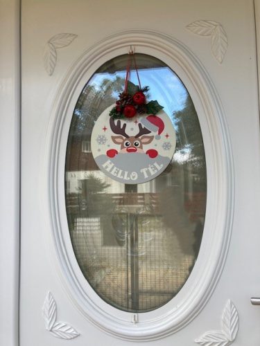 Karácsonyi ajtódísz rénszarvassal V4