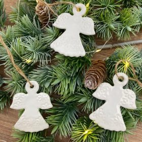 Kerámia angyal - fehér