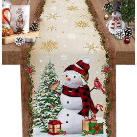 Karácsonyi asztalterítő hóemberrel