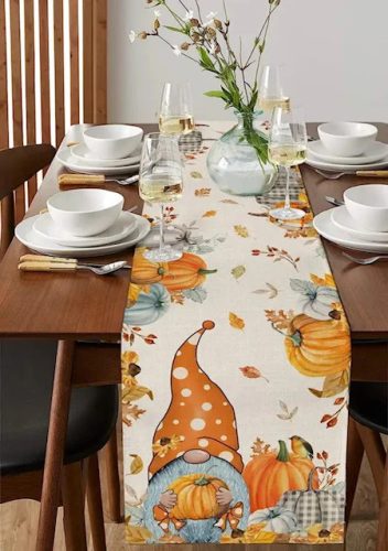 Őszi asztalterítő manóval