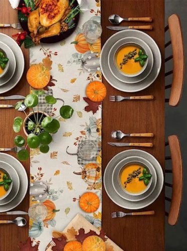 Őszi asztalterítő manóval