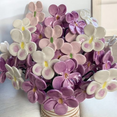 Ibolya - kerámia virág