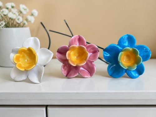  Nárcisz színes - kerámia virág