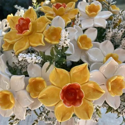  Nárcisz - kerámia virág