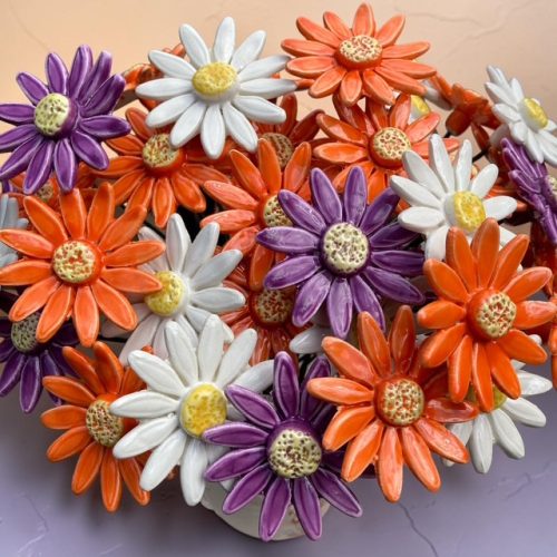 Gerbera - kerámia virág