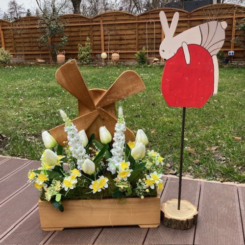 Virágláda - Fa kerti virágláda - malom, dióbarna