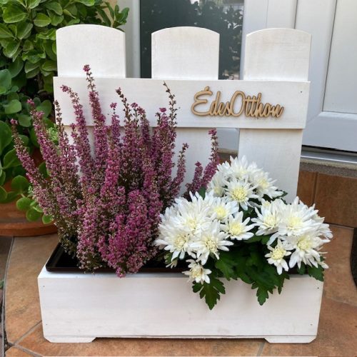 Virágláda - Fa kerti virágláda - léces, fehér