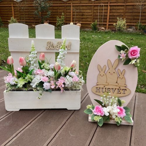 Virágláda - Fa kerti virágláda - léces, fehér