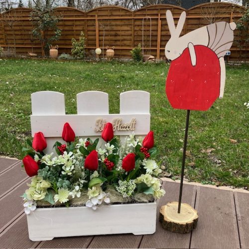 Virágláda - Fa kerti virágláda - léces, fehér