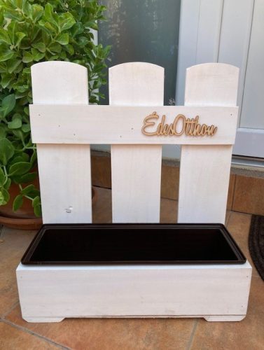 Virágláda - Fa kerti virágláda - léces, fehér