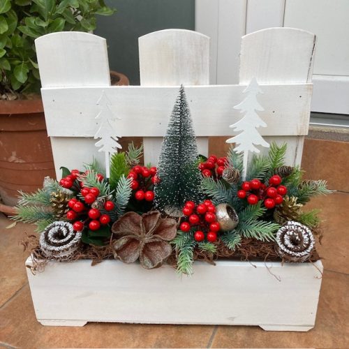 Virágláda - Fa kerti virágláda - léces, fehér