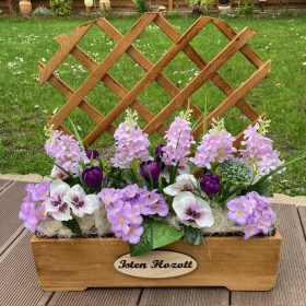   Virágláda - Fa kerti virágláda - apácarácsos, dióbarna