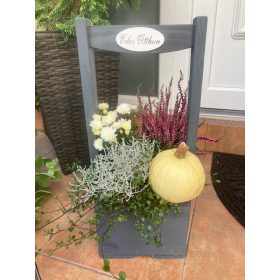 Virágláda - Fa kerti virágláda  kocka aljú, szürke