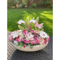 Kerámia virágos díszek