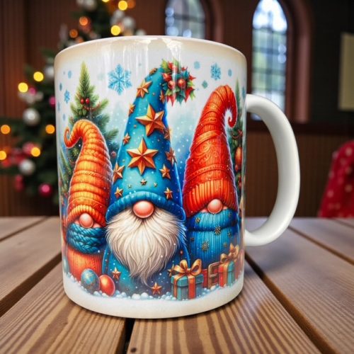 Karácsonyi bögre manó családdal G11