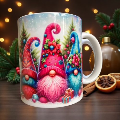 Karácsonyi bögre manó családdal G12