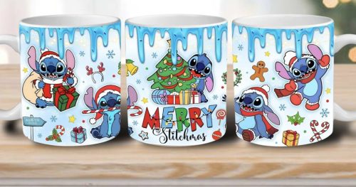 Stitch bögre - karácsonyi V2