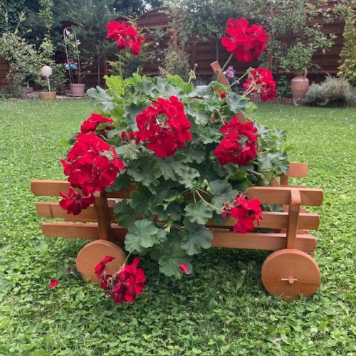 Kerti dekoráció - szett 51. Ültető betétes kút+szekér