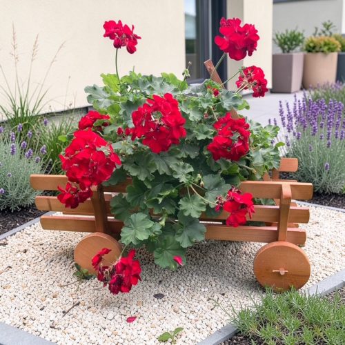 Kerti dekoráció - szett 51. Ültető betétes kút+szekér