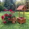 Kerti dekoráció - szett 52. Ültető betétes kút+szekér+lámpás virágláda