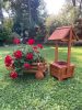 Kerti dekoráció - szett 52. Ültető betétes kút+szekér+lámpás virágláda