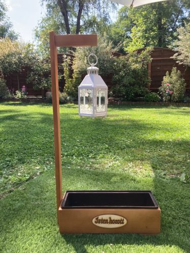 Kerti dekoráció - szett 52. Ültető betétes kút+szekér+lámpás virágláda