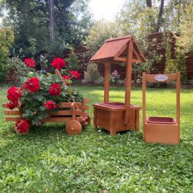   Kerti dekoráció - szett 53. Ültető betétes kút+szekér+kocka virágláda