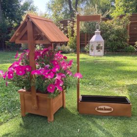   Kerti dekoráció - szett 54. Ültető betétes kút+lámpás virágláda