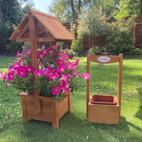   Kerti dekoráció - szett 55. Ültető betétes kút+kocka virágláda