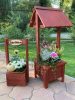 Kerti dekoráció - szett 55.B. Ültető betétes kút+kocka virágláda - cseresznye