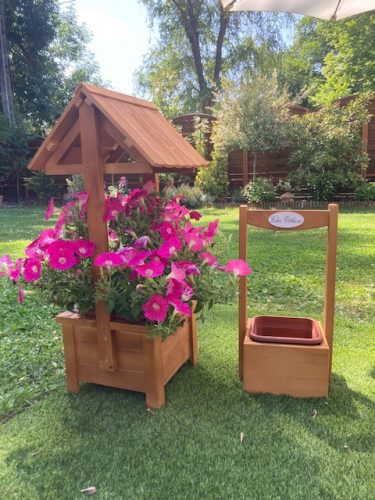 Kerti dekoráció - szett 55. Ültető betétes kút+kocka virágláda