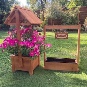   Kerti dekoráció - szett 56. Ültető betétes kút+táblás virágláda