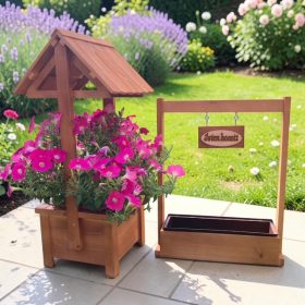   Kerti dekoráció - szett 56. Ültető betétes kút+táblás virágláda