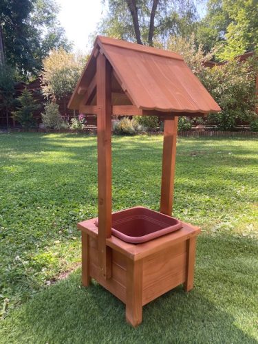 Kerti dekoráció - szett 56. Ültető betétes kút+táblás virágláda