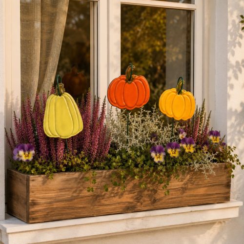 Kerámia tökök, többféle - akasztós Halloween dekoráció