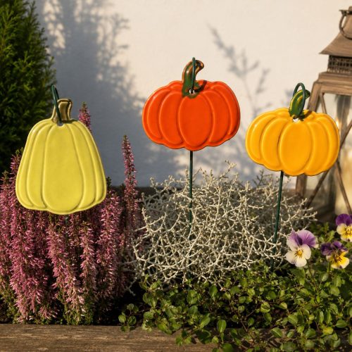 Kerámia tökök, többféle - akasztós Halloween dekoráció